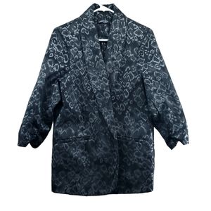 Lisette L. Montreal Ponte Jacket Womens Size Large Cheetah Print